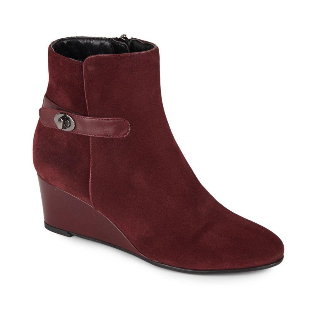 NEW Aquatalia Julianna Suede Wedge Booties